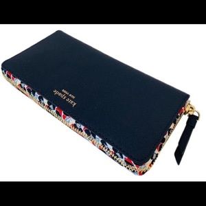 kate spade Blue Cameron Large Micro Floral Wallet